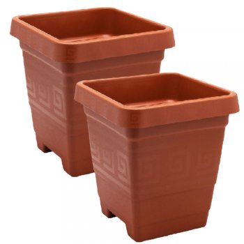 Vasos Quadrados Grandes 29 Litros - Kit com 2 - Terracota