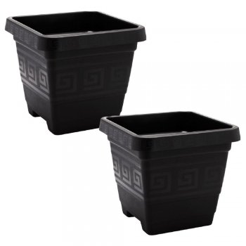 Vasos Quadrados Grandes 18 Litros - Kit com 2 - Preto