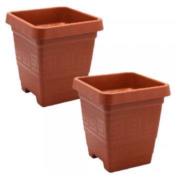 Vasos Quadrados Grandes 18 Litros - Kit com 2 - Terracota